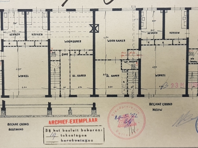 archieftekening fundering op staal